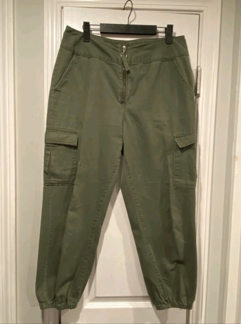 Wild Fable Size 10 Army Green Cotton Zip Up Cargo Joggers Pants